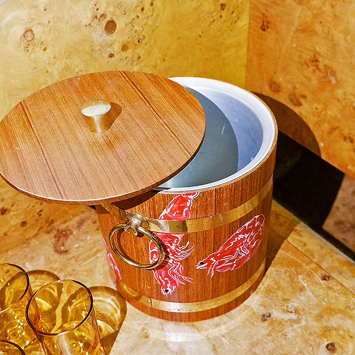 PRAWN WOODEN ICE BUCKET